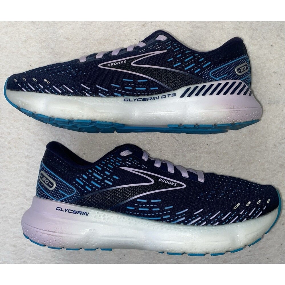 Brooks Glycerin GTS 20 Women Sz 7/7.5 Peacoat/Ocean/Lilac Running Sneaker Shoes